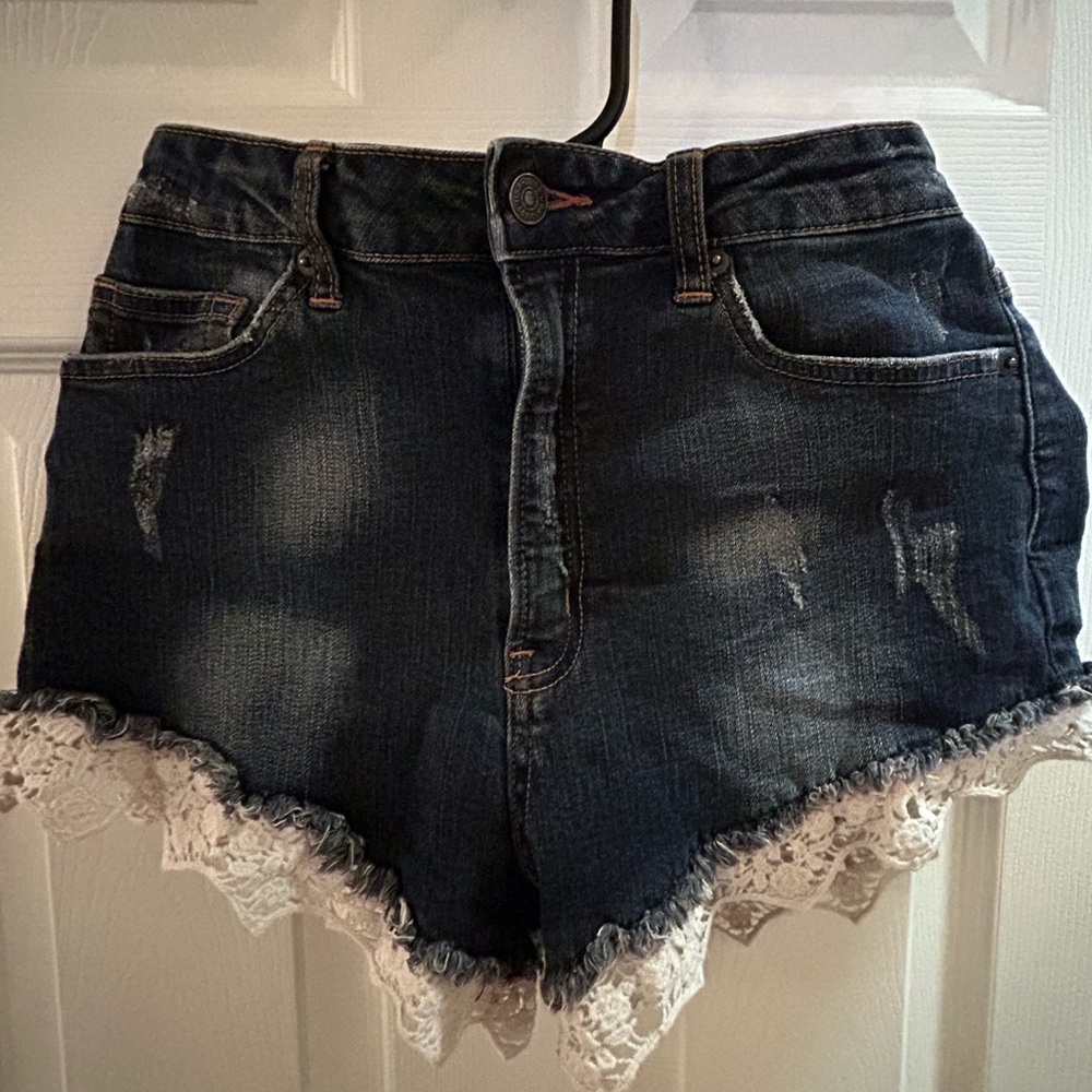 Just USA Denim Lace Trim Women's Shorts